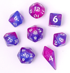 Hymgho Dice: 8 Set Polyhedral Wyrmforged Rollers Rounded Resin Fairy Farts HY02008